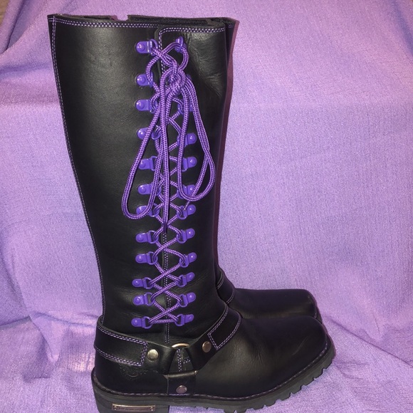 Used Women’s Milwaukee Leather Motorcycle Harness Boot Size 9 - Picture 2 of 15